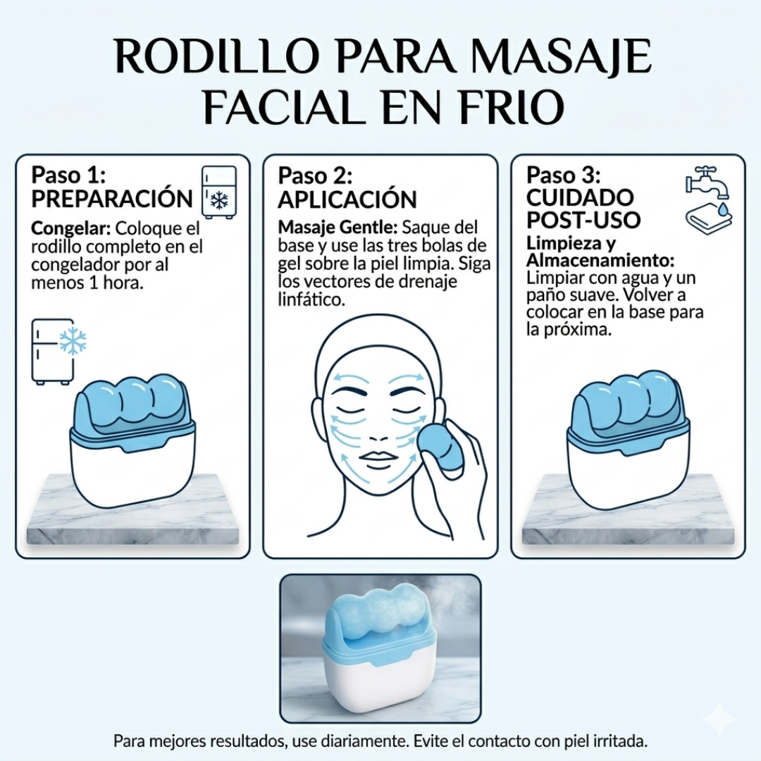 Rodillo Para Masaje Frio Facial